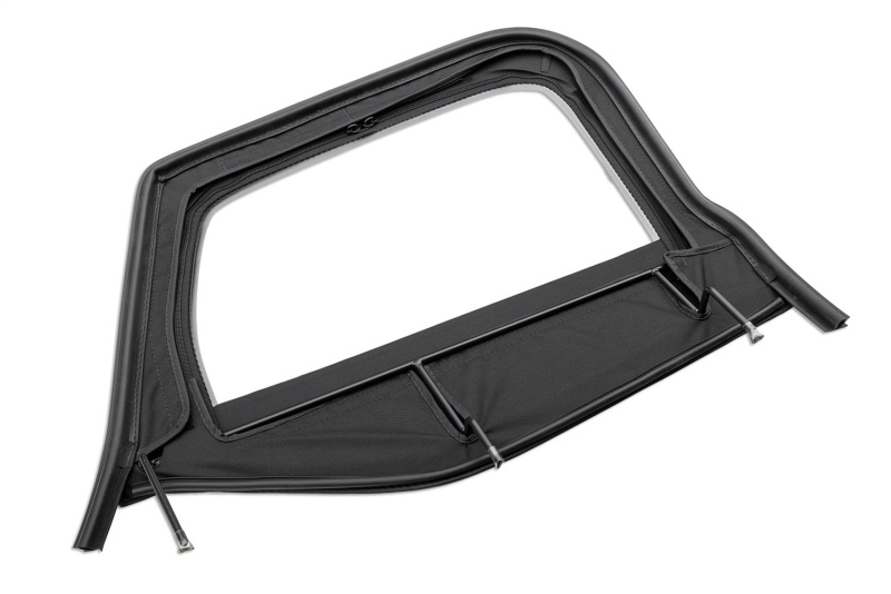 Jeep Wrangler TJ Soft Top - Rugged Ridge - Complete w/Half Frame, Tinted Windows, Black Diamond Fabric - Black - `97-`06